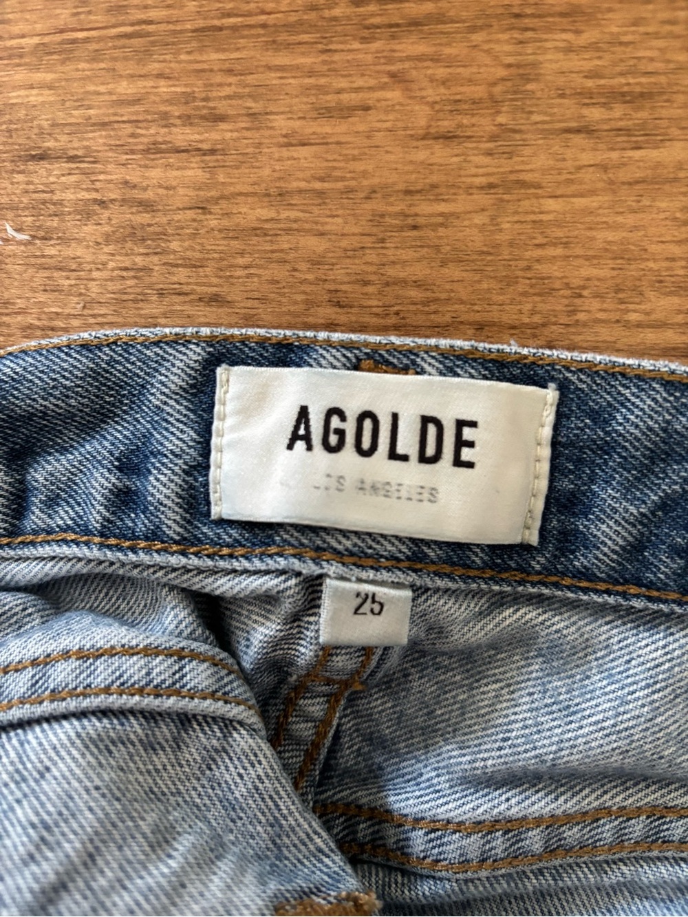 Agolde Parker Long Raw-Hem Denim Shorts - Picture 4 of 5